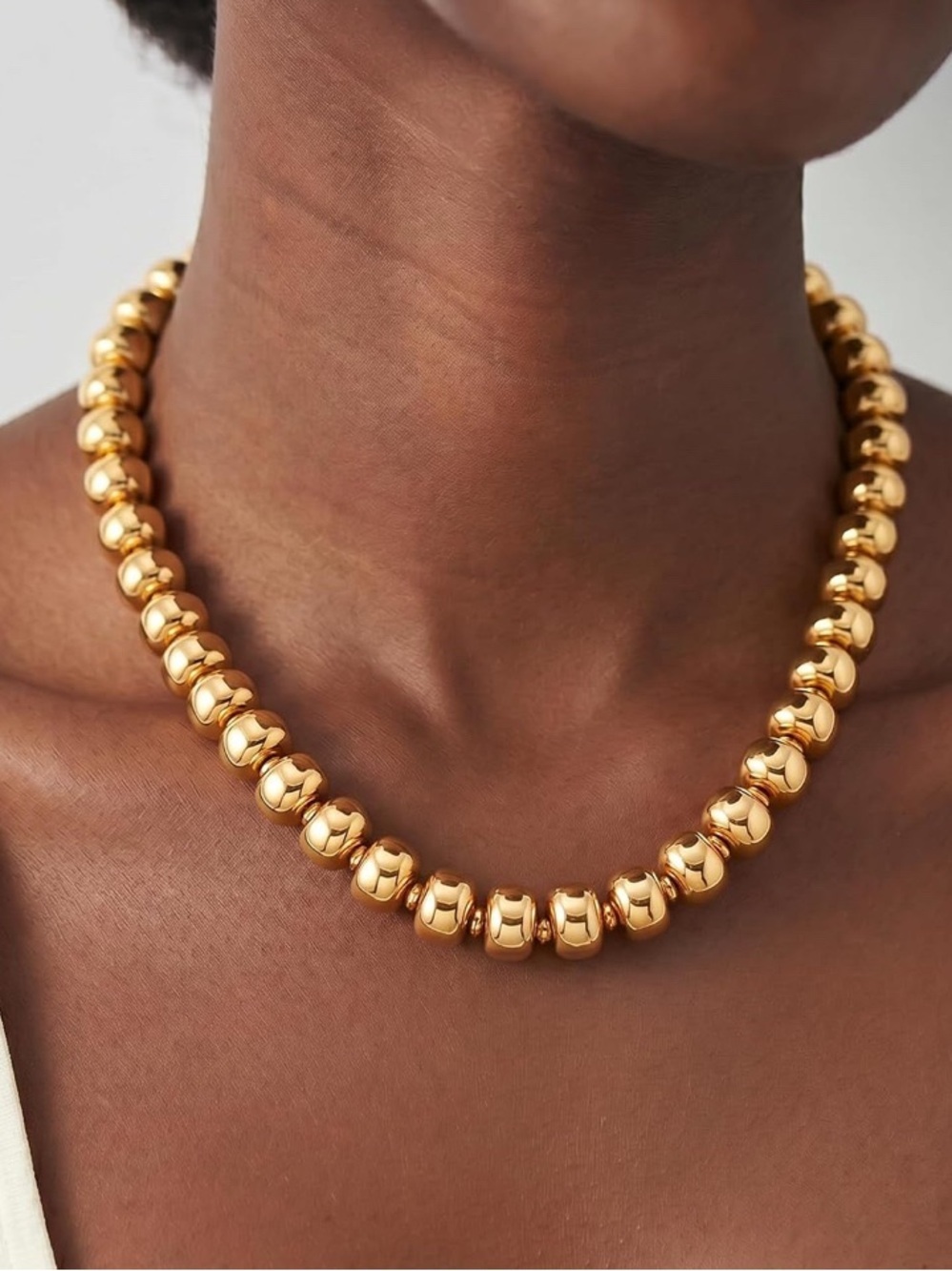Gold Beaded Statement Necklace